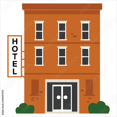 city hostel exterior design vector illustration