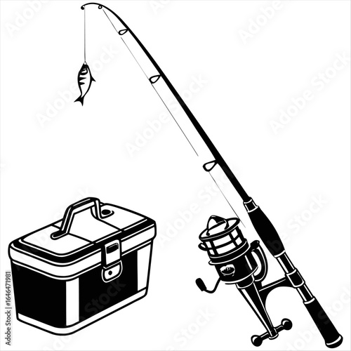 vector illustration of a fishing rod