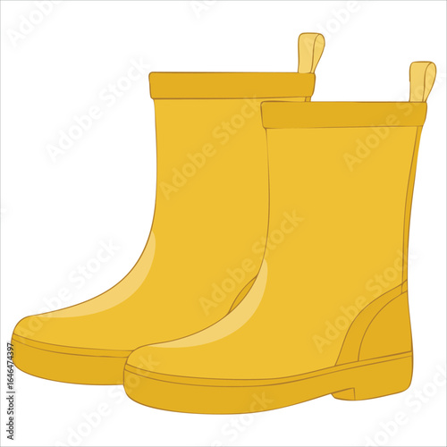 waterproof wellington pair vector graphic flat