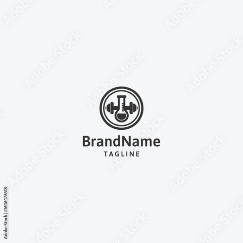 Lab gym logo icon design template flat vector