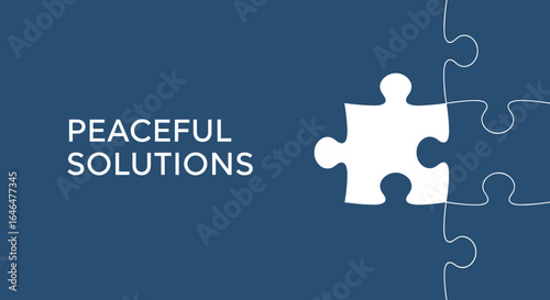 Peaceful Solutions. Jigsaw puzzle piece fitting into place. Concept of problem solving, connection, and strategy.