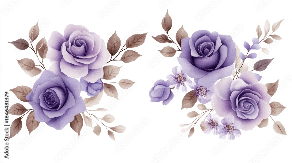 Fototapeta premium Elegant Lavender Rose Floral Arrangements