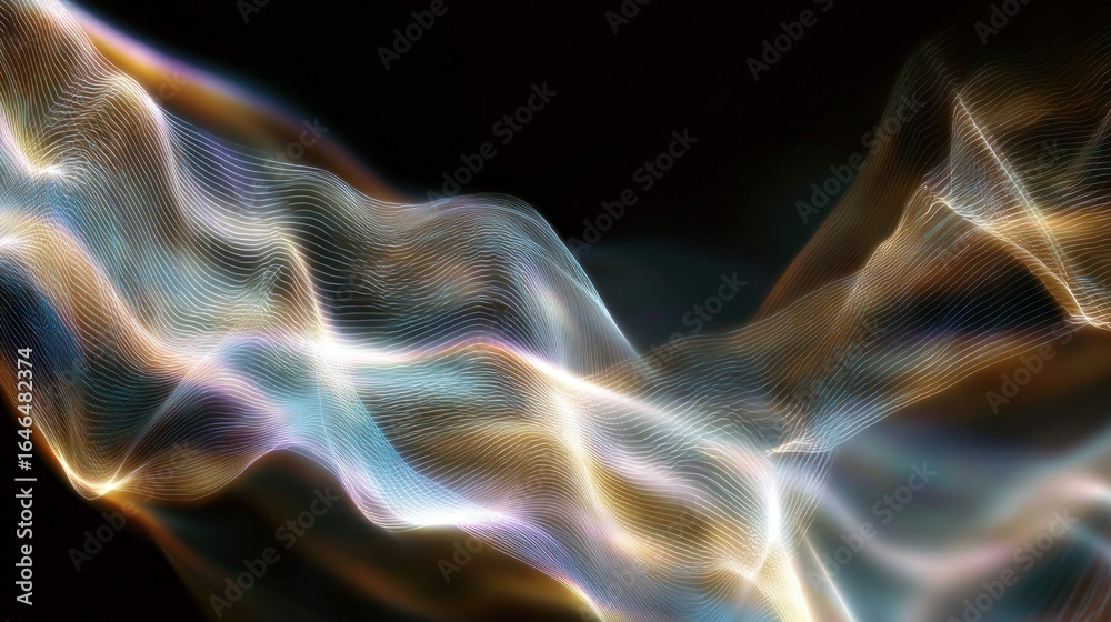 Fototapeta premium Abstract Light Waves: Digital Art