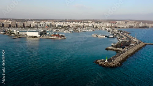 Wallpaper Mural Aerial view of Santapola fishing port and buildings in the Mediterranean city of Alicante, Spain. Torontodigital.ca