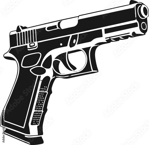 Silhouette assault rifle , ideal for military-themed designs, tactical branding, or defense illustrations