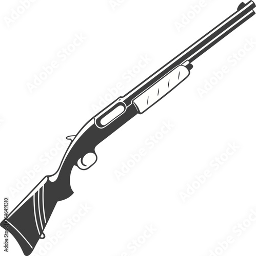 Silhouette assault rifle , ideal for military-themed designs, tactical branding, or defense illustrations