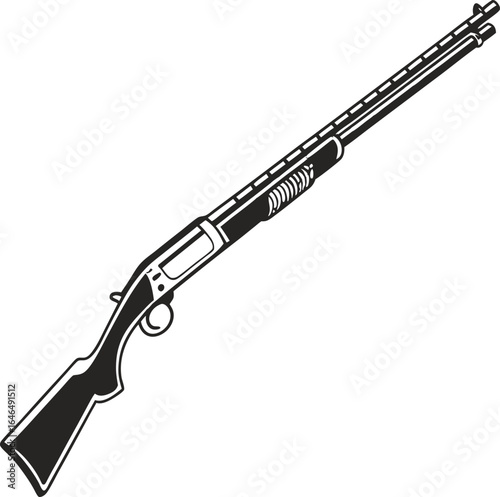 Silhouette assault rifle , ideal for military-themed designs, tactical branding, or defense illustrations