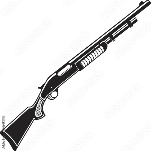 Silhouette assault rifle , ideal for military-themed designs, tactical branding, or defense illustrations