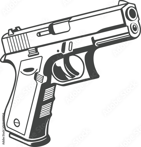 Silhouette assault rifle , ideal for military-themed designs, tactical branding, or defense illustrations