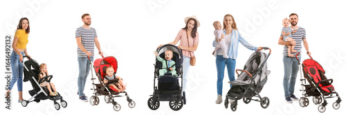 Set of parents and cute bab...