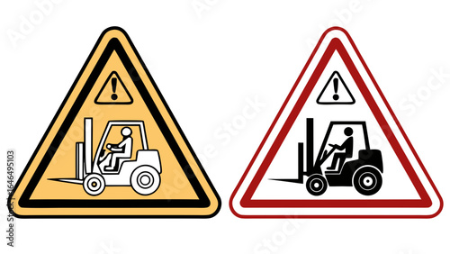 Forklift safety warning sign caution symbol hazard workplace warehouse operation danger equipment attention 100