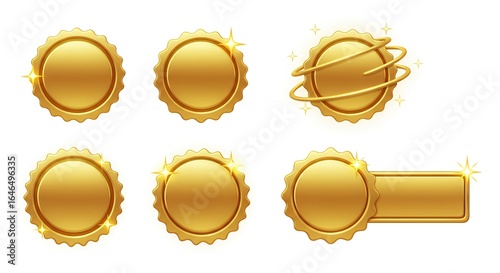 Set of golden badges for design elements