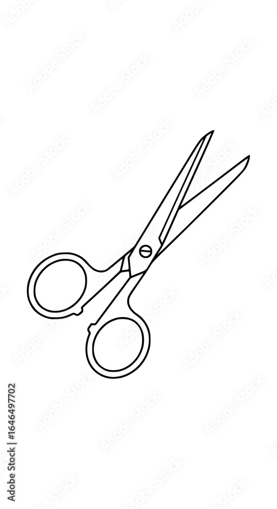 Fototapeta premium Vector drawing of scissors, minimalist style