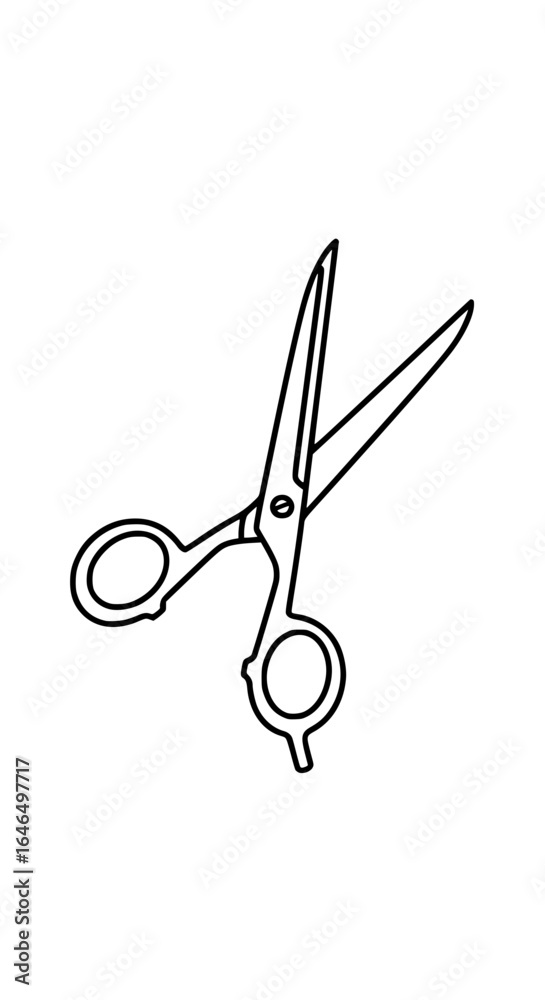Fototapeta premium Vector drawing of scissors, minimalist style