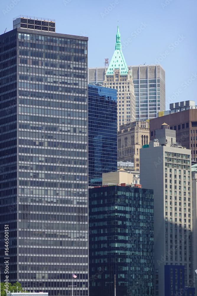 Fototapeta premium Vertical Slice Of Financial District Skyscrapers