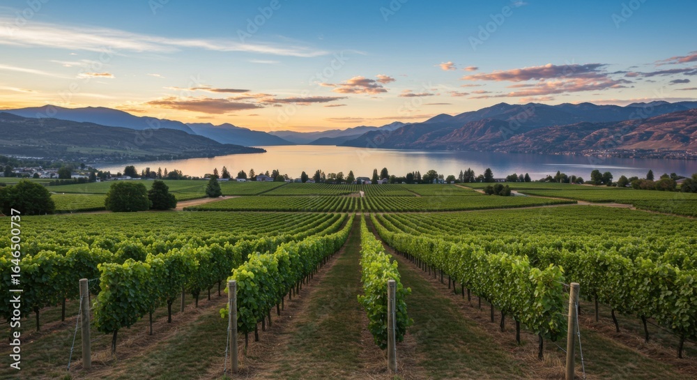 Obraz premium Vineyard at Sunset