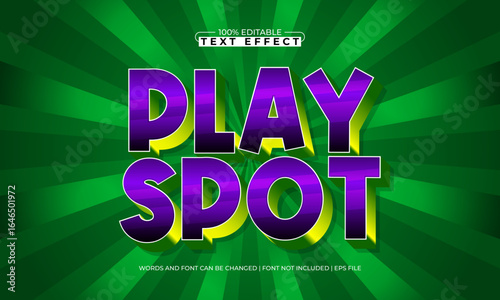 play spot editable text effect with a play and game text style