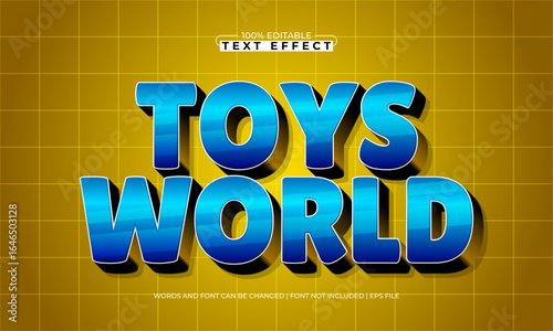 toys world editable text effect with a play and game text style