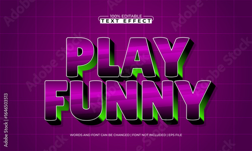 play funny editable text effect with a play and game text style