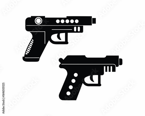Scanner gun icon vector silhouette illustration isolated on white background