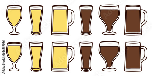 A refreshing, cold glass of beer with a rich foam on a white background
