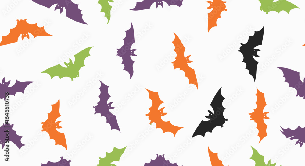 Obraz premium Spooky fun a playful halloween bats seamless pattern, festive backdrop design