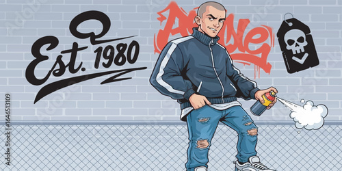 Hooligan Character Vector Illustration in Urban Style