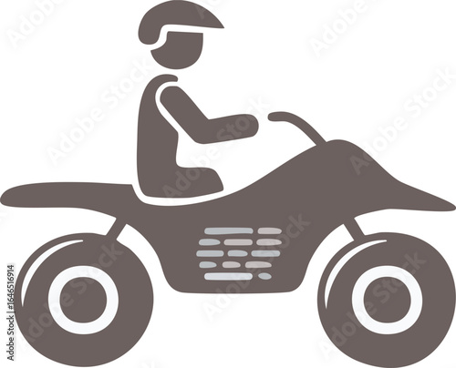 Rider on a Quad Bike Icon all terrain vehicle person