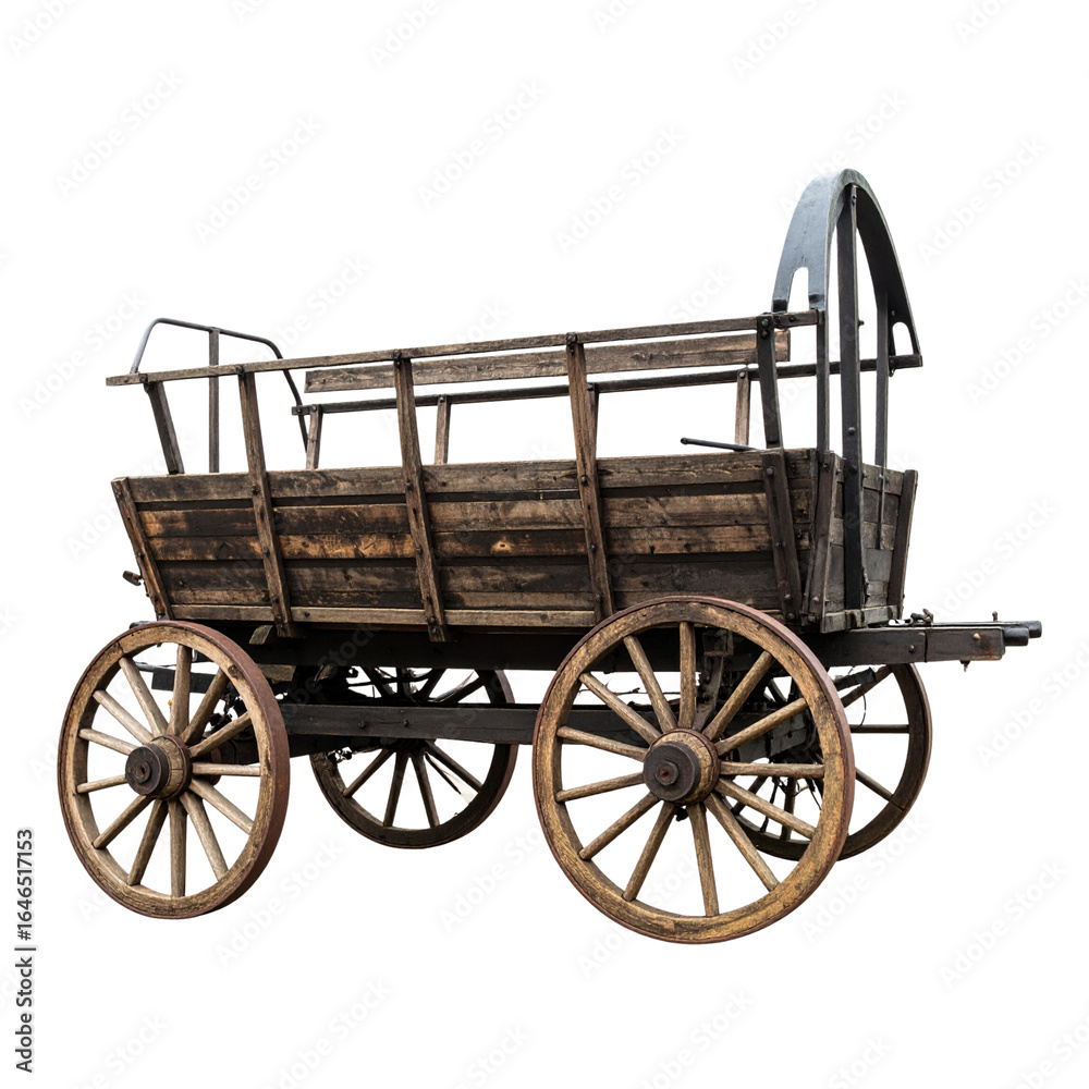 Fototapeta premium mine cart side view isolated on white background PNG,AI GENERATED