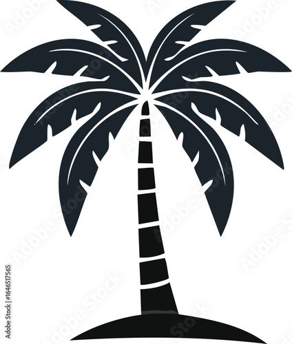Stylized Black Silhouette of a Palm Tree tropical nature