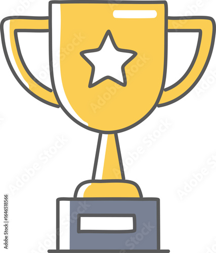 Yellow Trophy with Star and Blue Base award winner