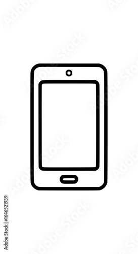 Vector icon of a smartphone, front view, minimal lines