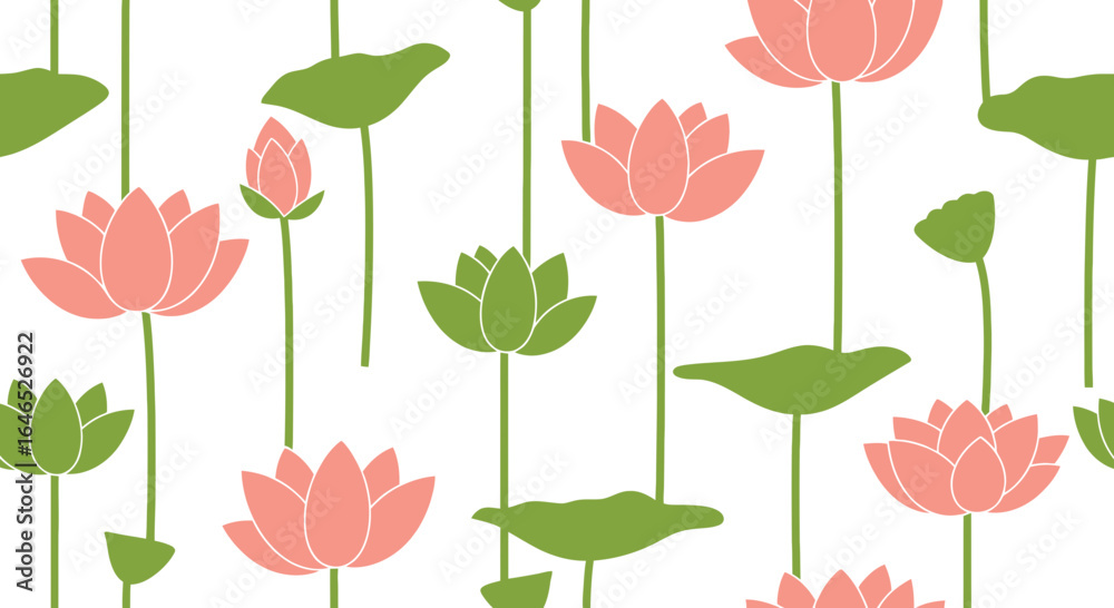 Obraz premium Elegant lotus floral pattern, perfect for textile, fabric and wallpaper designs