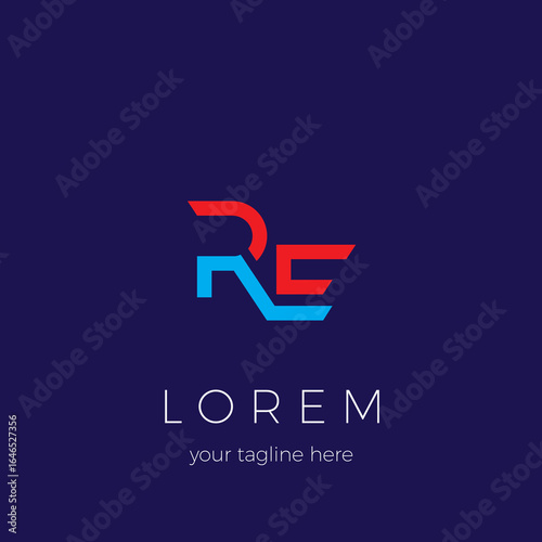 RE Initial Logo Design. Simple and Modern Letter Vector Logo.  RE elegant and Professional letter icon design