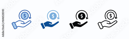 Payroll Icon Sheet Multiple Style Collection Isolated Vector