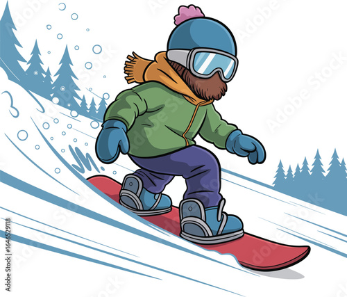 snowboarder jumping on the slope