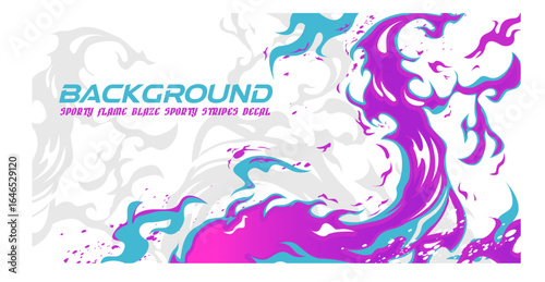 esport gaming banner sporty abstract white purple blue flame fire liquid lava pattern background halftone marble texture vector illustration purple stripes decal blaze livery wrap	