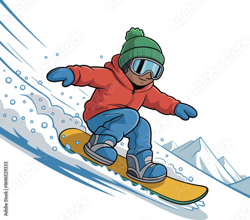 snowboarder jumping on a snowboard