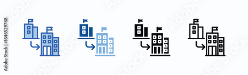 Merger Icon Sheet Multiple Style Collection Isolated Vector