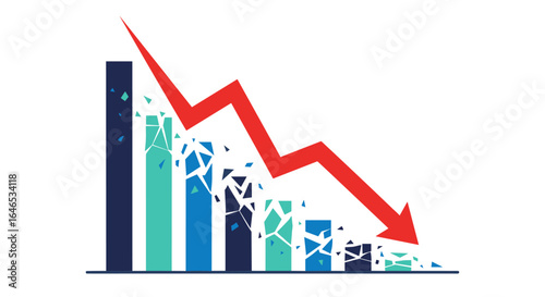 Financial downturn analysis demonstrating economic recession indicators and negative growth trends