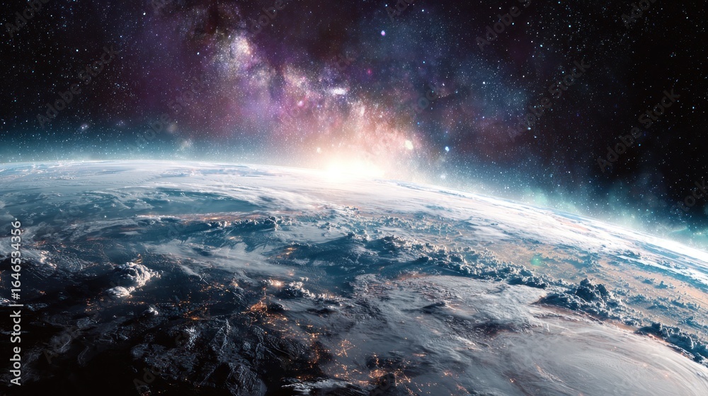 Fototapeta premium Earthrise: A Celestial Tapestry of Our Planet