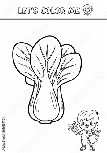Coloring sheets for young children about bok choy