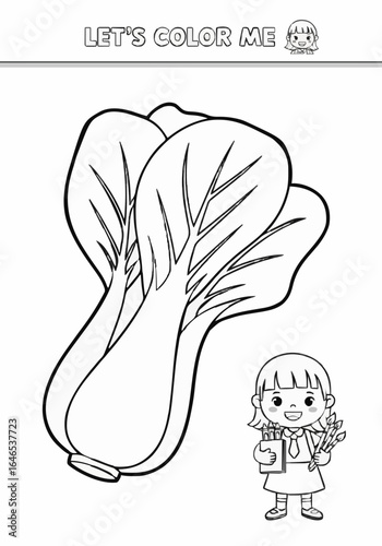 Coloring sheets for young children about bok choy
