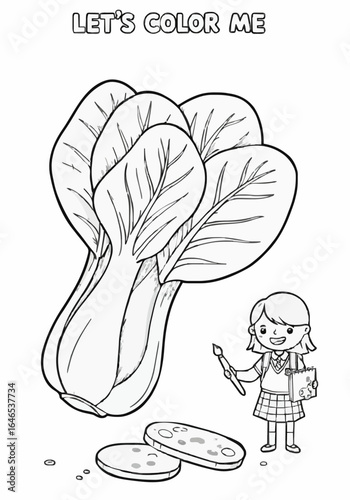 Coloring sheets for young children about bok choy