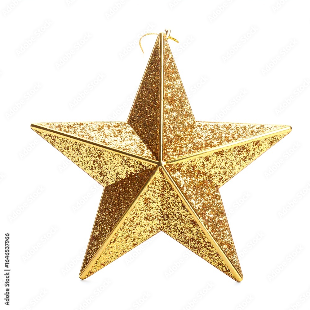 Fototapeta premium Glittery gold five-pointed star ornament