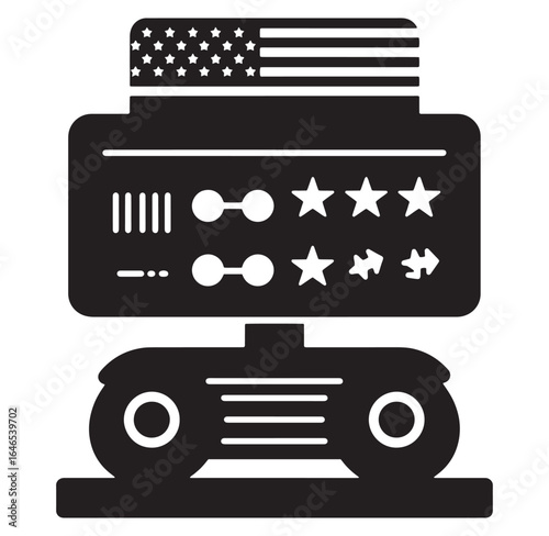 Abstract illustration representing american politics and voting with stars and the us flag