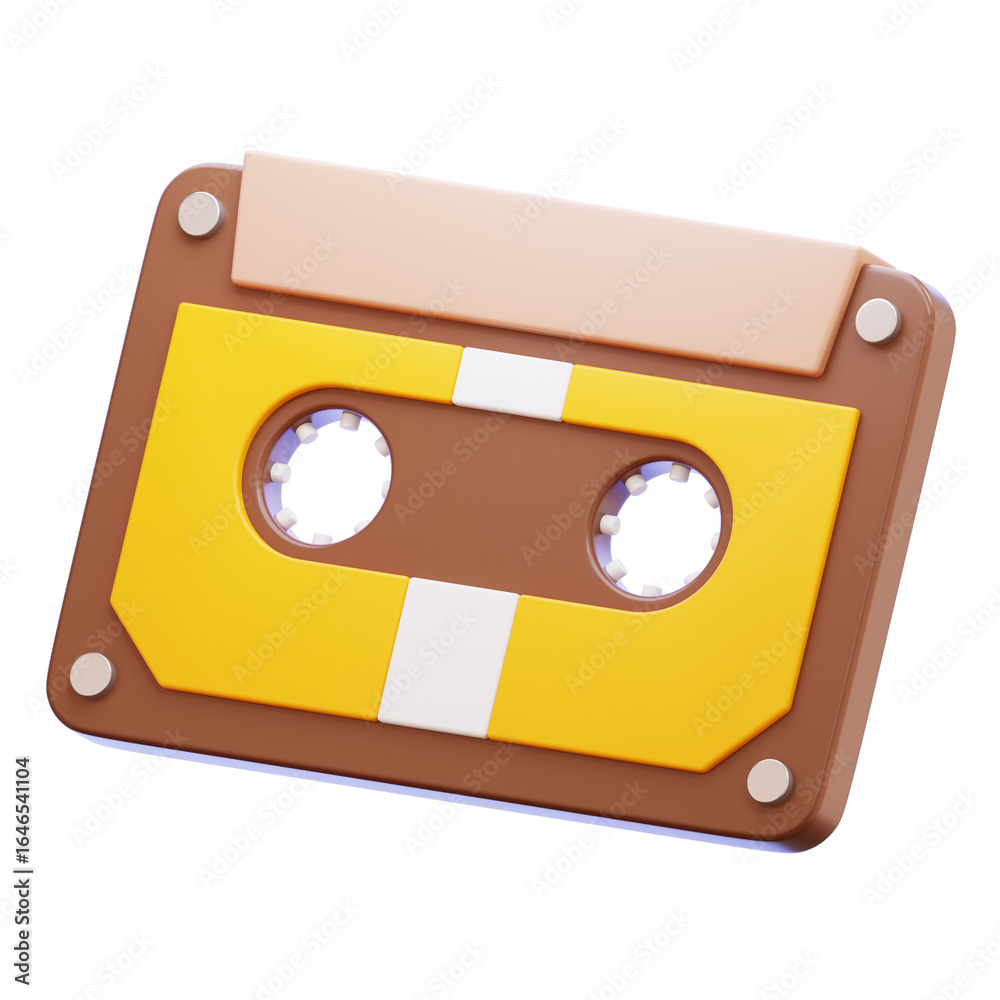 Obraz premium 3D Retro Cassette Tape Illustration