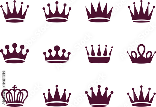 Collection of Various Decorative Crown Designs and Illustrations a Symbol of Royal Nobility and Sovereignty Beautiful Symbolic Art
