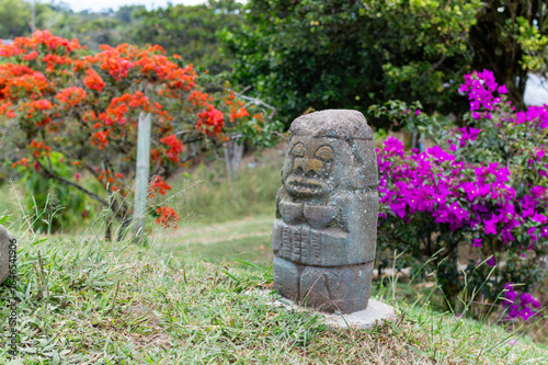 Photos statues or monoliths of indigenous culture from San Agustín, Colombia