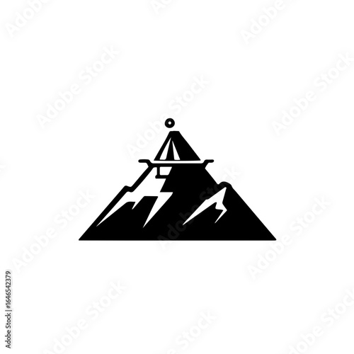 Tent in the Mountains Line Art
A clean and simple black and white icon featuring a tent set against a mountain landscape. This minimalist line art design evokes a sense of adventure, solitude